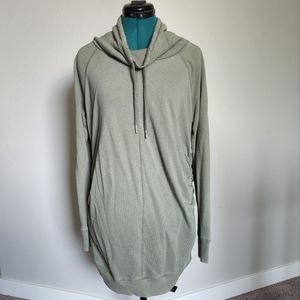 Maternity Cowl Neck Runched Sides Olive Sweatshirt Large